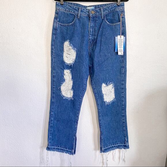 Show Me Your Mumu Brooklyn High Waist Cropped Jean Size 30 - Picture 2 of 14